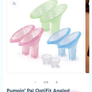 Pumpin pal OptiFit Angled Breast Pump Flanges Set - Pink, Green, Blue